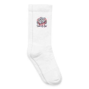 Câlin de koalas câlin en design de cœur - Chaussettes de tennis bio enfant - blanc - Droite