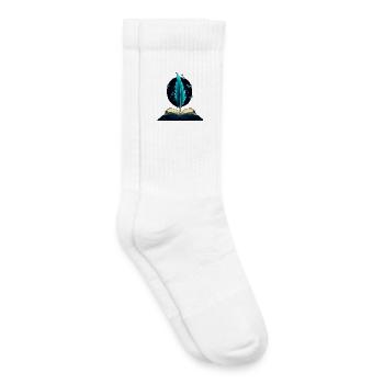 Magisches Buch & Feder – Schreiben & Fantasie - Kinder Tennissocken - Weiß - Rechts