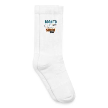Born to shoot - Kinder Tennissocken - Weiß - Rechts