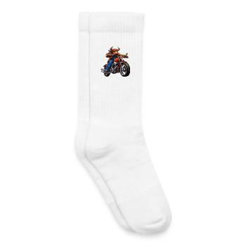 Bulls Motorcycle / Motorcyclist Taurus - Kids Tennis Socks - white - Right