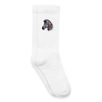 Zèbre - Chaussettes de tennis bio enfant - blanc - Droite