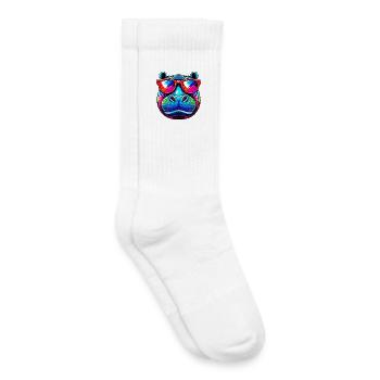 Hippopotame - Chaussettes de tennis bio enfant - blanc - Droite