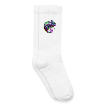 Caméléon - Chaussettes de tennis bio enfant - blanc - Droite