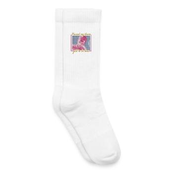 Paused My Game – Retro Gamer Vibes - Kids Tennis Socks - white - Right