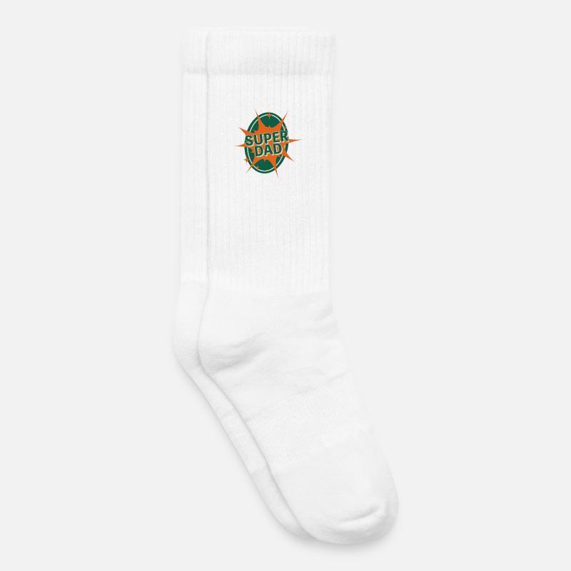 Super Dad Comic Style Design - Kinder Tennissocken - Weiß