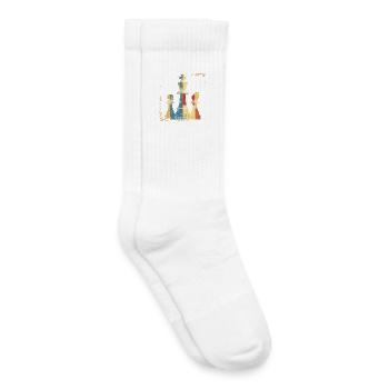 Chess Queen and King Graphic - Kids Tennis Socks - white - Right