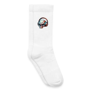 Crâne avec casque - Chaussettes de tennis bio enfant - blanc - Droite