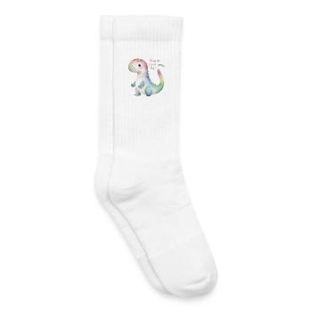 Cute Rainbow Dino – Have a Rawr-some Day! - Kids Tennis Socks - white - Right