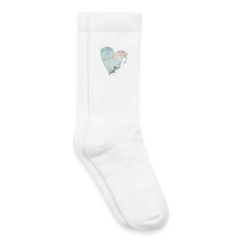 Soft heart motif in pastel shades with love - Kids Tennis Socks - white - Right