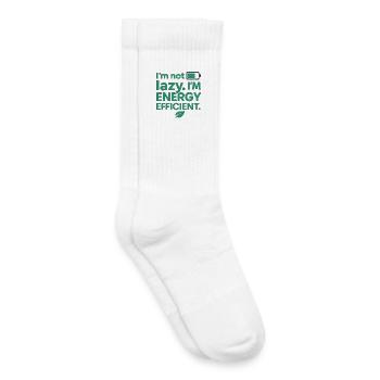 Je ne suis pas paresseux, je suis économe en énergie – Dictons amusants - Chaussettes de tennis bio enfant - blanc - Droite
