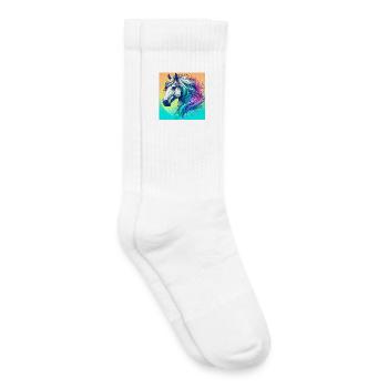cheval - Chaussettes de tennis bio enfant - blanc - Droite