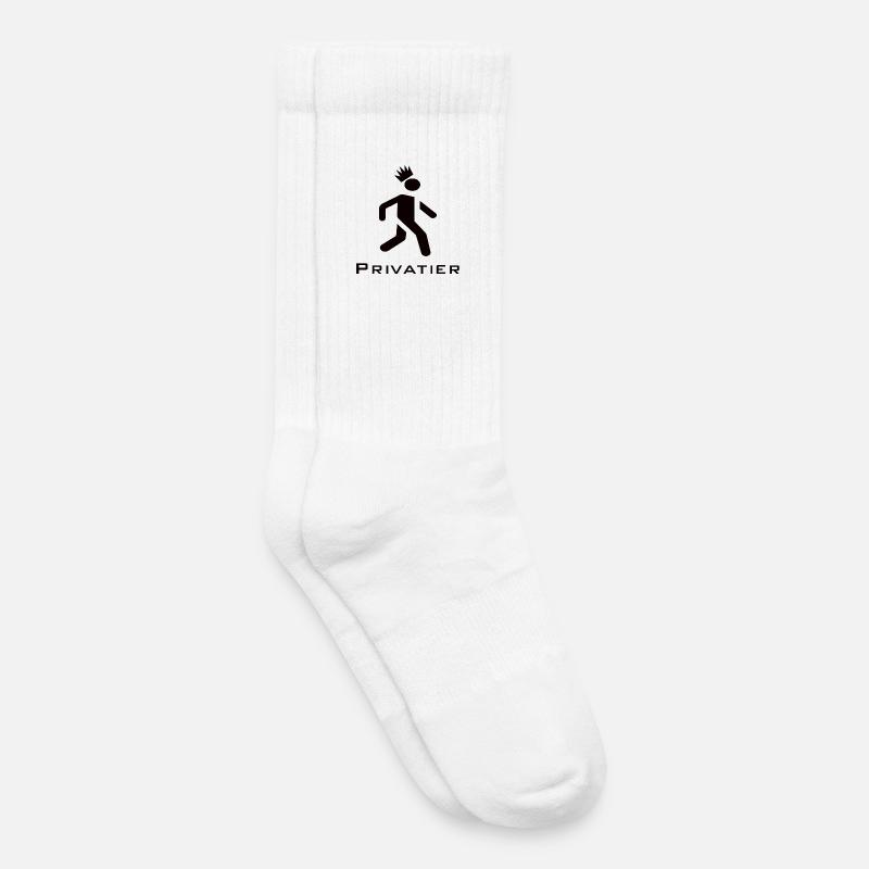 Privatier - Runner mit Krone Design schwarz - Kinder Tennissocken - Weiß