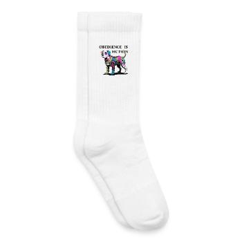 Neon Cyber dog Illustration - Kids Tennis Socks - white - Right