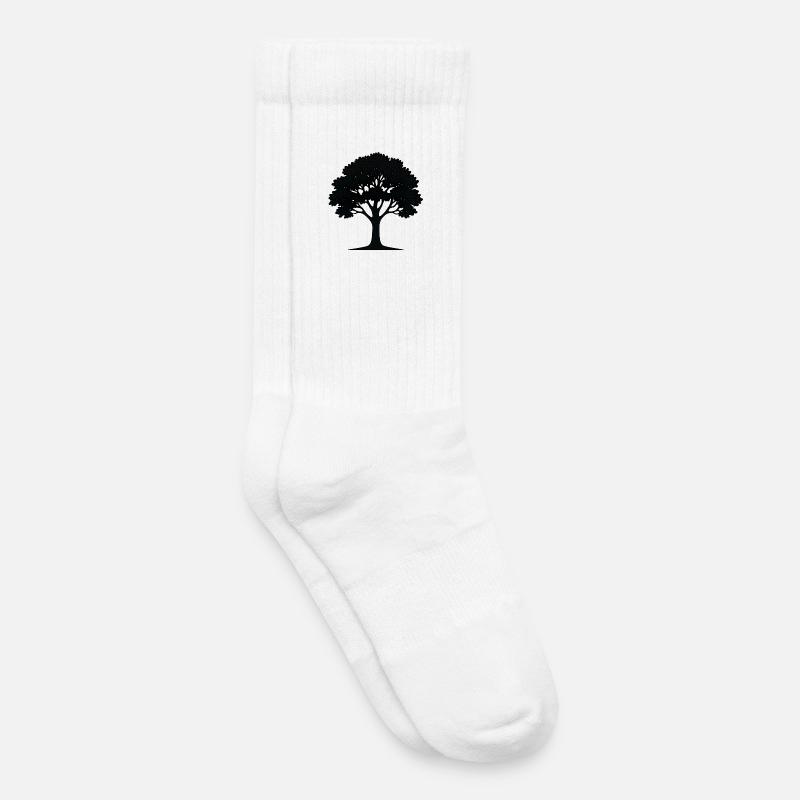 Stilvolle Baum-Kunst Illustration - Kinder Tennissocken - Weiß