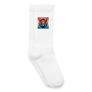 lion - Chaussettes de tennis bio enfant - blanc - Droite