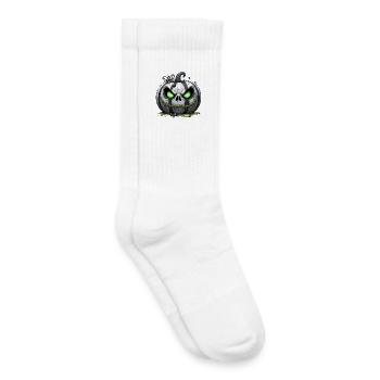 Citrouille zombie sinistre aux yeux verts - Chaussettes de tennis bio enfant - blanc - Droite