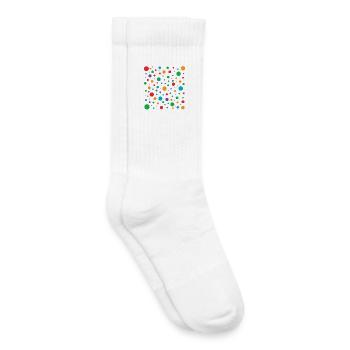 Taches colorées taches mosaïque sur noir - Chaussettes de tennis bio enfant - blanc - Droite