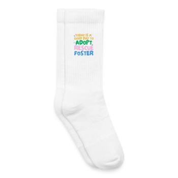 ADOPT DON'T SHOP - Kids Tennis Socks - white - Right