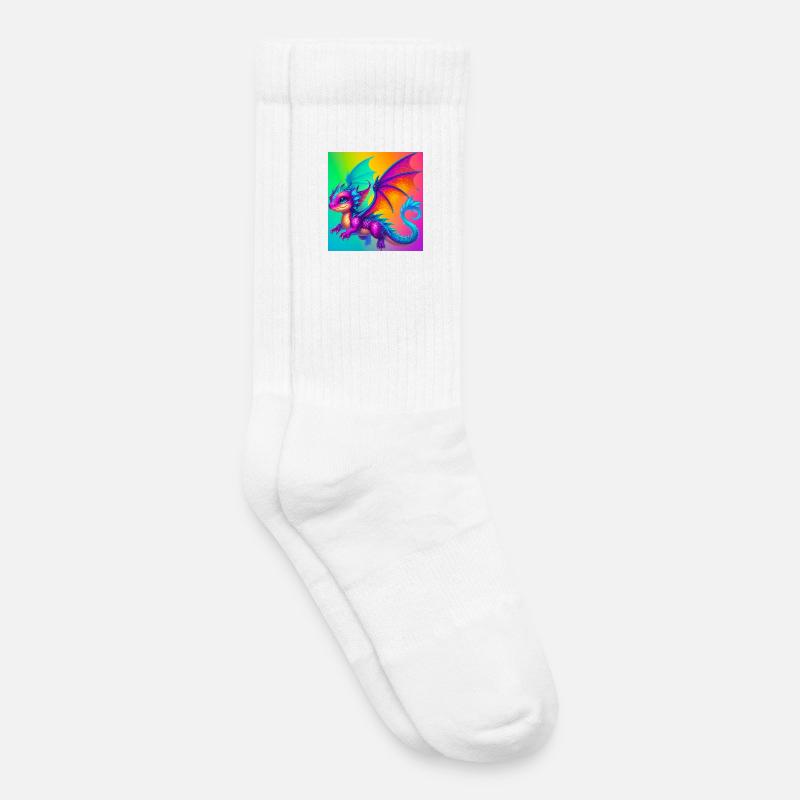 Drache - Kinder Tennissocken - Weiß