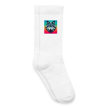 Loup - Chaussettes de tennis bio enfant - blanc - Droite