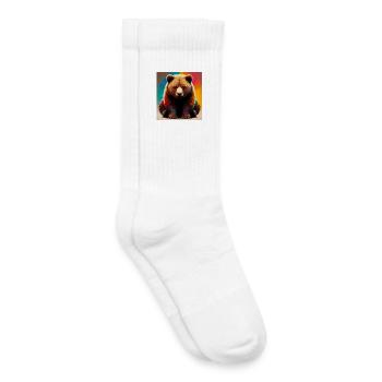 bear - Kids Tennis Socks - white - Right