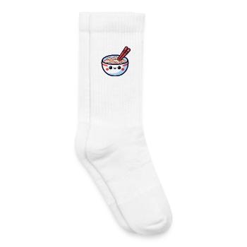 Kawaii Ramen Schüssel Lächeln - Kinder Tennissocken - Weiß - Rechts