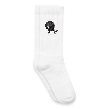 Cooler Rottweiler Eishockeyspieler Herrchen Sport - Kids Tennis Socks - white - Right