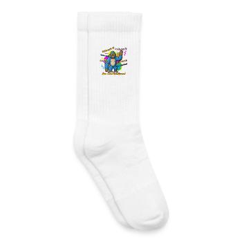 Colorful Bigfoot farewell sayings. Pun - Kids Tennis Socks - white - Right