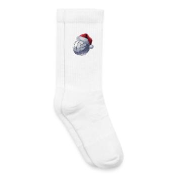 Volley-ball avec chapeau de Père Noël Noël - Chaussettes de tennis bio enfant - blanc - Droite