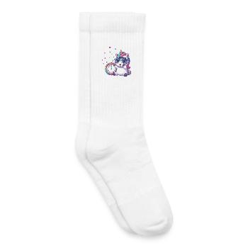 Happy New Year Unicorn with Clock - Kids Tennis Socks - white - Right
