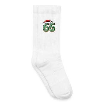 65 chiffres Cookie Noël - Chaussettes de tennis bio enfant - blanc - Droite