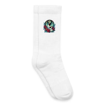 Himmlisches Papillon unter den Weihnachtssternen - Kinder Tennissocken - Weiß - Rechts