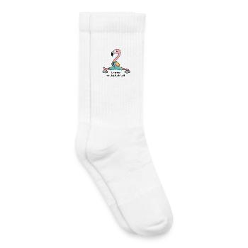 Flamingo-Yoga im Spagat - Kinder Tennissocken - Weiß - Rechts