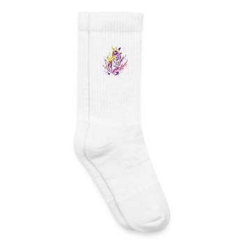 Animal kangourou Australie Down Under Art coloré au néon - Chaussettes de tennis bio enfant - blanc - Droite