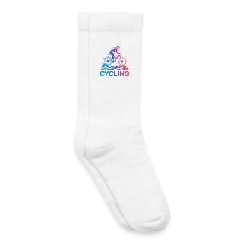 Cycliste en pente sur un sentier accidenté - Chaussettes de tennis bio enfant - blanc - Droite