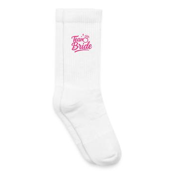 Script de la bague rose de l’équipe Mariée - Chaussettes de tennis bio enfant - blanc - Droite