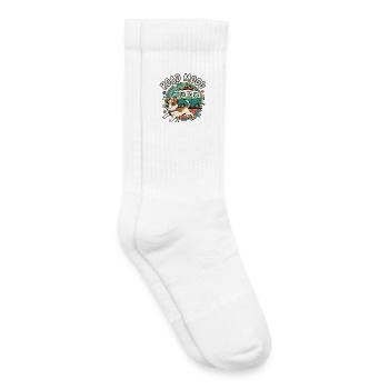 Van camping-car Road Mod Dog - Chaussettes de tennis bio enfant - blanc - Droite