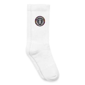 Lion with sunglasses - Kids Tennis Socks - white - Right