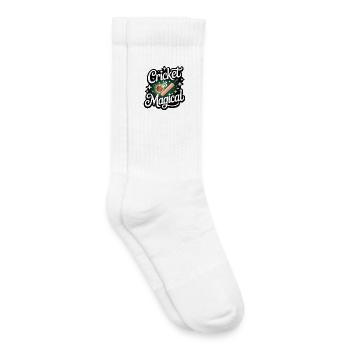 Drôle de cricket : Jeu de cricket vintage - Chaussettes de tennis bio enfant - blanc - Droite