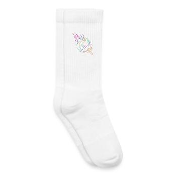 Padel avec design de raquette enflammée - Chaussettes de tennis bio enfant - blanc - Droite