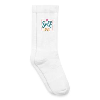 L’amour de soi - Chaussettes de tennis bio enfant - blanc - Droite