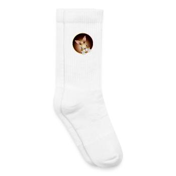 Un lapin curieux sort du terrier du lapin - Chaussettes de tennis bio enfant - blanc - Droite