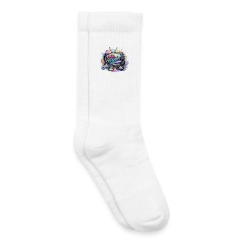 Retro Signal Rainbow TV T-Shirt-Logo - Kinder Tennissocken - Weiß - Rechts