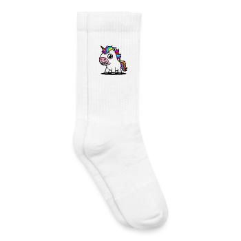 Motif coloré de licorne de dessin animé - Chaussettes de tennis bio enfant - blanc - Droite