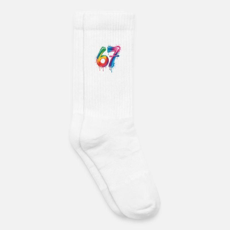 Sechs-Sieben-Farb-Spritzer - Kinder Tennissocken - Weiß