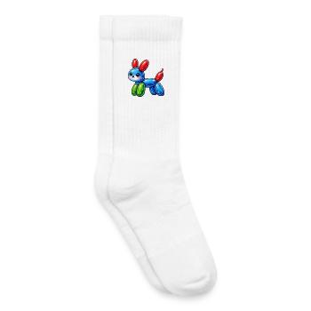 Niedlicher Ballonhund - süßer Hund aus Luftballons - Kinder Tennissocken - Weiß - Rechts
