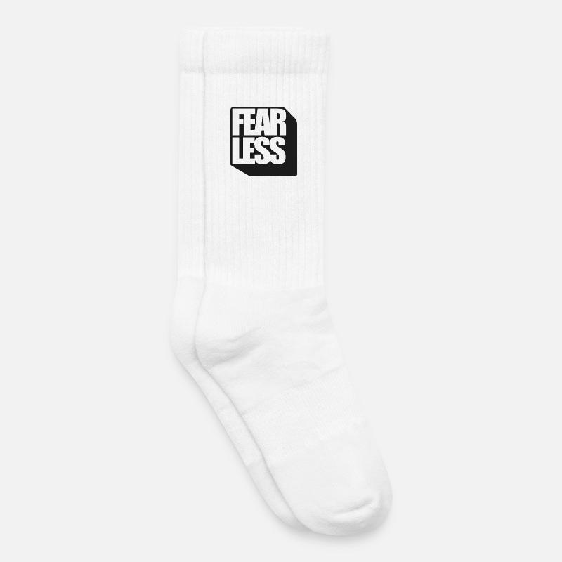 Fearless Bold Typography - Kids Tennis Socks - white