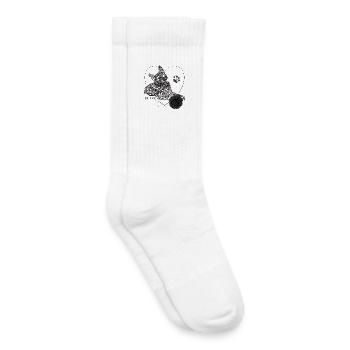 Katze Bild Wollknäuel Herz Geschenk Meow - Kinder Tennissocken - Weiß - Rechts