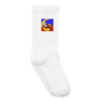 Sloth sleeps on the Moon - Kids Tennis Socks - white - Right