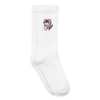 Katzenastronaut im Weltraumanzug - Kinder Tennissocken - Weiß - Rechts